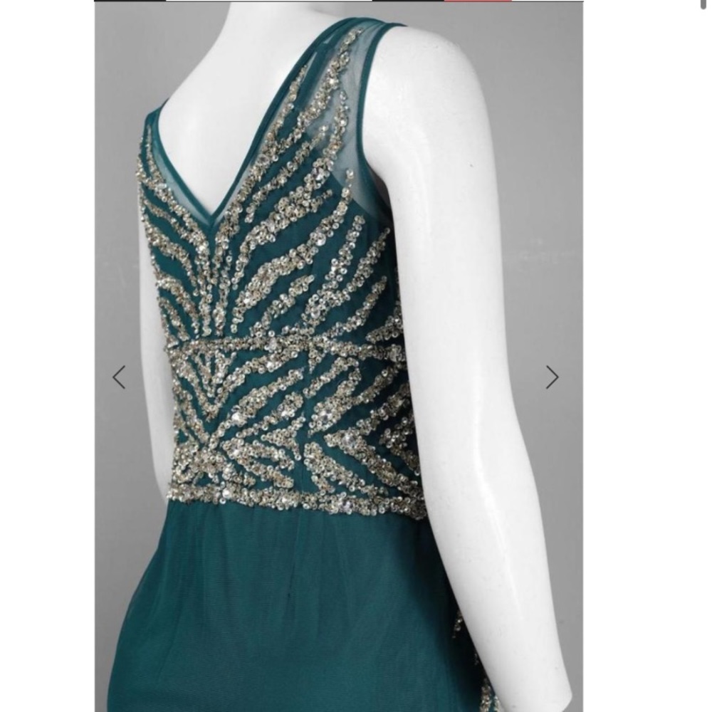 Adrianna Papell short teal embellished dress - Picture 2 of 8